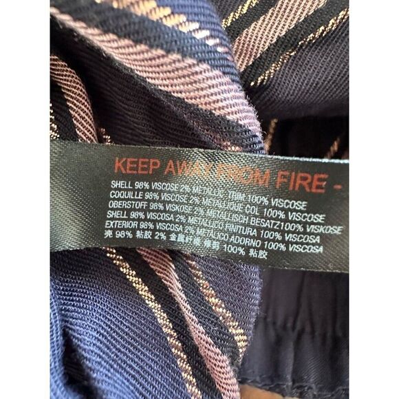 Anthropologie Small Navy Striped Short Pockets Pull On Resortwear Boho Beach - Picture 4 of 7